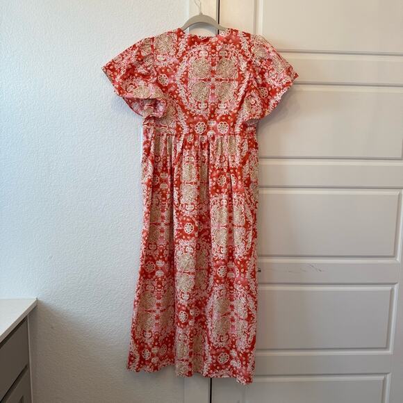 Anthro Maeve Printed Flutter-Sleeve Dress - Picture 3 of 5
